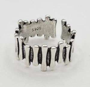 925 Sterling Silber Ring größenverstellbar Gothic Stil Unikat Knochen - Bild 1 von 2