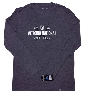 Camisa LEVELWEAR Victoria National Golf Club Manga Larga Gris Mediana M ~ Nueva - Imagen 1 de 10