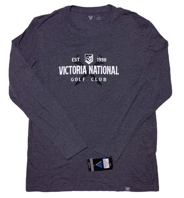 LEVELWEAR Victoria National Golf Club Long Sleeve Shirt Gray Medium M ~ New - Image 1 of 4