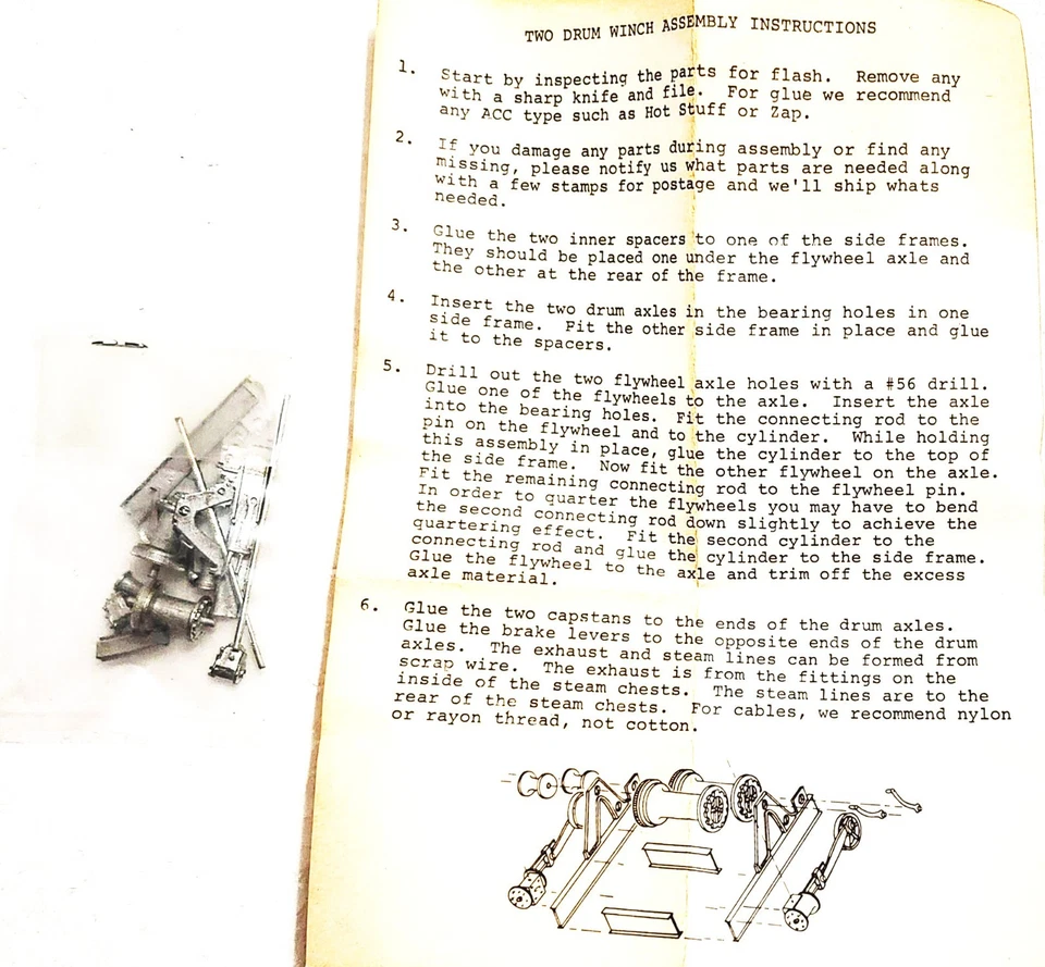 S-scale Rio Grande Models Two-Drum (Steam-Driven) Winch Kit #3319 -- New in Box - Image 1 of 1