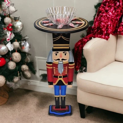 Christmas Nutcracker Table 33" tall, Unique Handmade accent table by Alisa - Image 1 of 4