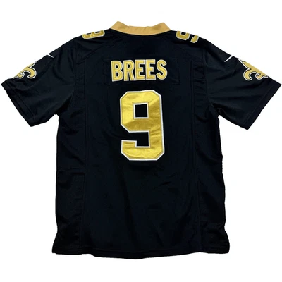 Camiseta para hombre Nike Drew Brees New Orleans Saints sobre el campo NFL negra fútbol pequeña Foto 1 de 4