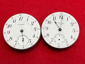 2 Waltham pocket watch movements 16s - Picture 1 of 5