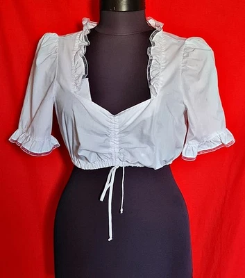 BLOUSE VINTAGE STOIBER OKTOBERFEST DIRNDL TIROL WOMEN CROP TOP :US 6/S;EU 34 - Image 1 of 4