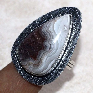 Mexikanischer Laguna Lace 925 Silber vergoldet Ring US 10 Ästhetischer Schmuck GW - Bild 1 von 3