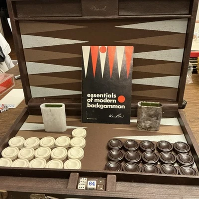 Vintage Crisloid Backgammon Set 1970s With Bullseye Pieces - Image 1 of 4