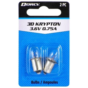 Dorcy 41-1661 3.6V 0.75A Bayonet Base 3D Krypton Flashlight Bulb (Pack of 12) - Picture 1 of 2