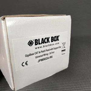 Panneau de brassage GigaBase CAT 5e boîte noire avec barre de support 24 ports JPM902A-R6 - Photo 1/10