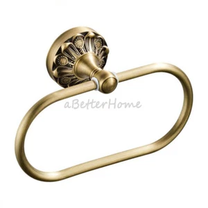 Bathroom Wall Mounted Oval Towel Ring Hanger Antique Brass Hand Towel Holder NEW - Picture 1 of 5