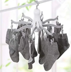 2 x IKEA Hanging Dryer 16 Pegs Rack Foldable Underwear Sock Hanger Laundry Airer - Picture 1 of 10