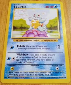 Squirtle Base Set 63/102 Common Pokemon Card NM - Picture 1 of 9