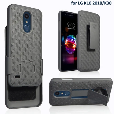 For LG K10 2018, K30, MS425, X410 Slim Shell Holster Combo Case with Belt Clip  - Image 1 of 4