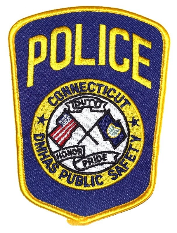 CONNECTICUT - DMHAS SEGURIDAD PÚBLICA - CT Sheriff Policía Parche BANDERA DEL ESTADO BANDERA DE EE. UU.  Foto 1 de 1