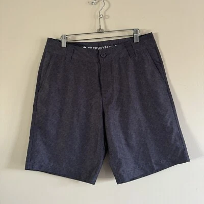 Pantalones Cortos Chinos Free World Talla 32 Para Hombre Gris Híbrido Cordón Foto 1 de 4