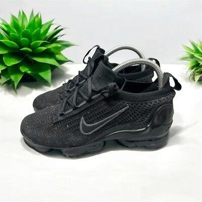 Nike Air Vapormax 2021 Flyknit Triple Black DB1550-001 Youth Sz 5Y Women Sz 6.5 - Image 1 of 4