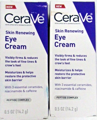 X2 Cerave Crema Renovadora de Ojos Piel 0.5 fl oz 15 ml Complejo Péptido Antienvejecimiento Foto 1 de 4