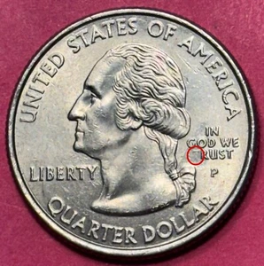 2005-P "In God We Rust" strike through grease error Kansas Quarter (1211) - Picture 1 of 7