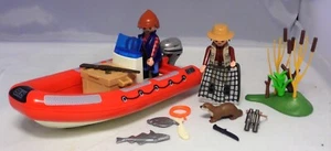 Playmobil aus 5559 Schlauchboot 2 Wilderer Fischotter 2 Fische Netz Gewehr #9 - Picture 1 of 1