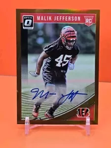 🟠🐅⚫️ 2018 Donruss Optic Malik Jefferson #123 Bronce Autógrafo Bengals ⚫️🐅🟠 - Imagen 1 de 3