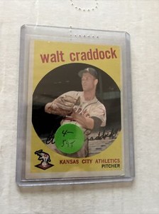 1959 Walt Craddock Kansas City Athletics Topps Baseball Card #281