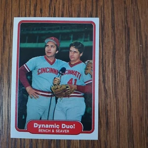 1982 Fleer #634 Johnny Bench & Tom Seaver HOF Cincinnati Reds CENTERED EX - Bild 1 von 1