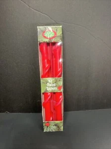 NUEVO De colección. Juego de 2 velas giratorias Robert Allen Candle Company 12" rojo Twist Taper - Imagen 1 de 6