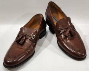 Scarpe mocassino uomo Johnston & Murphy taglia 10,5 M pelle marrone nappa slip on - Foto 1 di 13