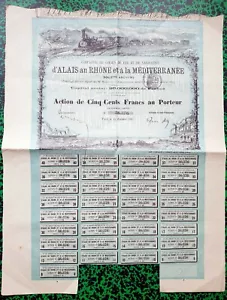 Dépt 30 - Salindres Siège à Paris - Superbe Décor Cie CDF & de Navigation 1881 - Picture 1 of 1