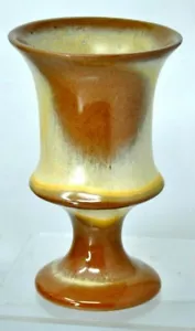 Vaso con piedistallo Frankoma 7" F35 marrone oro - Foto 1 di 4