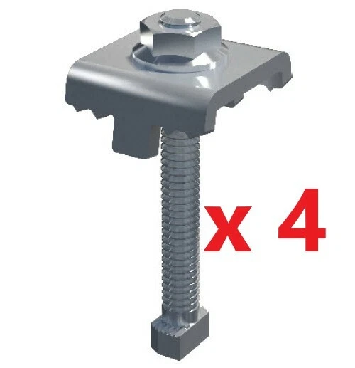 Kit 4pcs Ironridge Solar Mount Grounding Mid Clamp 31.0-34.8 mm RS-GD-MCL-200