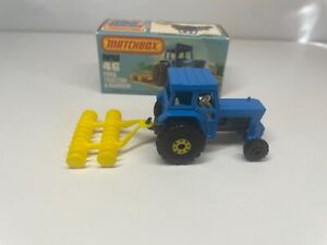 MATCHBOX 46 Ford Tractor & Harrow New in Box 1977 Made in England