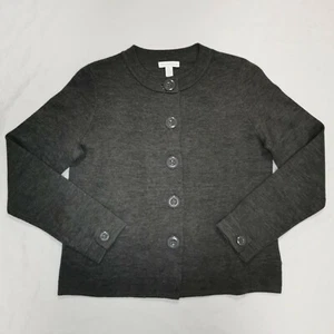 Charter Club Gray Button Front Short Cardigan Sweater Wool Blend Sz M - Picture 1 of 4