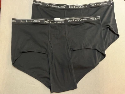 Juego de 2 Polo Ralph Lauren Grande Para Hombre Algodón Tejido tiro medio Calzoncillos Clásicos 52 Negro Foto 1 de 4