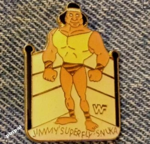 Pin de lucha libre ~ Jimmy Superfly Snuka ~ '90 vintage ~ WWF ~ WWE - Imagen 1 de 2