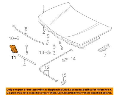 Componentes do capô SUZUKI OEM 99-06 Grand Vitara, Vitara, XL-7 - trava 8211065D13 - Imagem 1 de 2