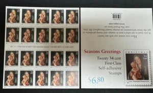 # 3536 Virgin & Child Lorenzo Costa Art US Christmas Stamp pane 2001 USPS .34 - Picture 1 of 2