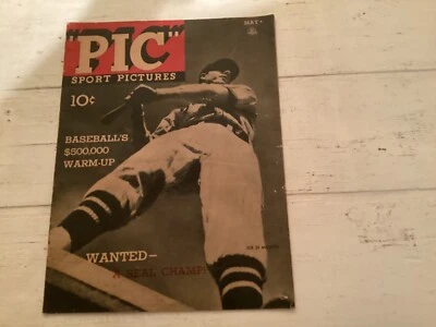 Rare May 1936 PIC Oversized Sports Magazine, Joe DiMaggio Cover, Max Schmeling - Image 1 of 4