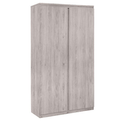 Wardrobe, Jupiter Grey Oak Wooden 2 Door Wardrobe 191 Cm X 100.5 Cm X 57 Cm • 239.64£