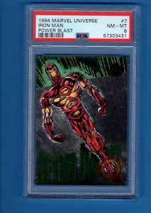 1994 Marvel Universe Power Blast #7 Iron Man PSA 8 - Imagen 1 de 2