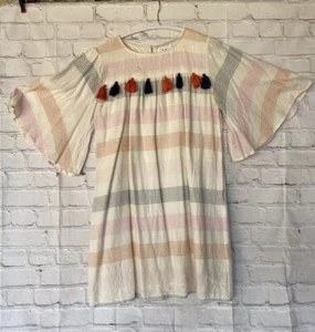 Anthropologie THML Embroidered Tassels Boho Cottage Core A-Line Size M Dress - Picture 1 of 12