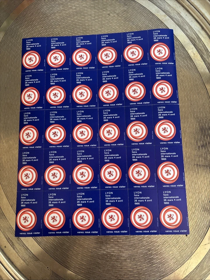 poster stamp cinderella vignette Foire De Lyon 1966 Planche - Photo 1/1