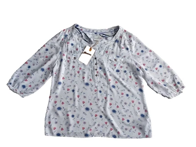 Mantaray Ladieswhite floral hobo Top blouse gypsy Top Size 18 NWT 3/4 sleeve - Image 1 of 4