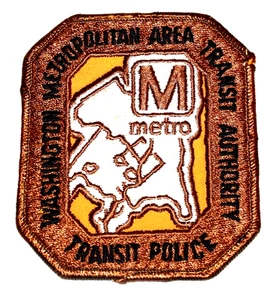 WASHINGTON DC METROPOLITAN AREA AUTORITY Toppa Polizia VINTAGE VECCHIO 4” USATO - Foto 1 di 2