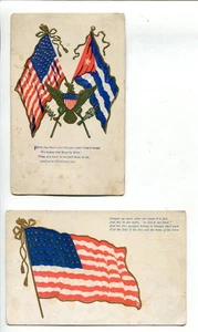2 Vintage Flag Postcards US & Cuba, Milton H. Smith Co. - Picture 1 of 7