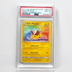 PSA 10 Gem Mint Ash's Pikachu SM108 I Choose You Black Star Promo 2017 - Picture 1 of 1