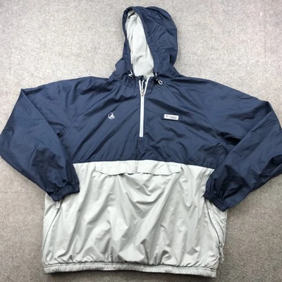 Jaqueta masculina Atlanta Braves XL azul cinza MLB beisebol Columbia capuz corta-vento - Imagem 1 de 4