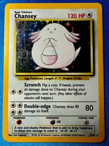 Chansey 3/102 HOLO Base Set - VINTAGE 1999 Pokémon TCG - Picture 1 of 22
