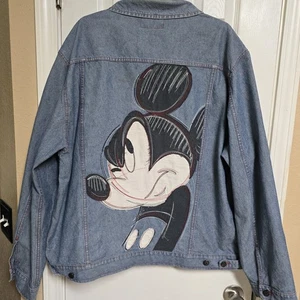 Vintage Iceberg History Mickey Mouse Denim Jacket Made in Italy Disney XXL Rare - Picture 1 of 15