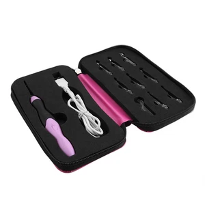 9-in-1-Häkelnadel-Set Mit LED-Beleuchtung Und USB-Aufladung Mit Rosa Etui BA - Bild 1 von 10