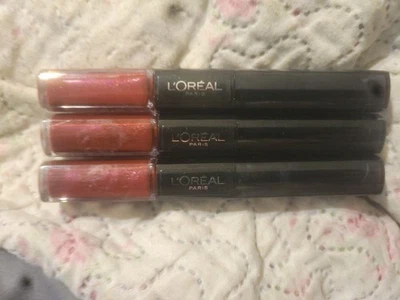 (3) Loreal Infallible Pro Last 2-Step Lip Color New In Packaging 217 Cherry Noir - Image 1 of 2